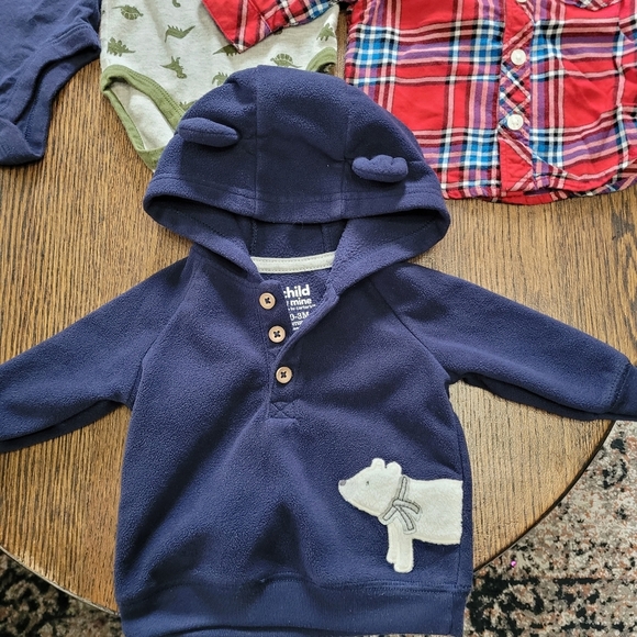 Bundle/Lot Of Baby Boy Tops, Bodysuits, Hoodie Size Boy's 0-3 Months - Picture 5 of 8